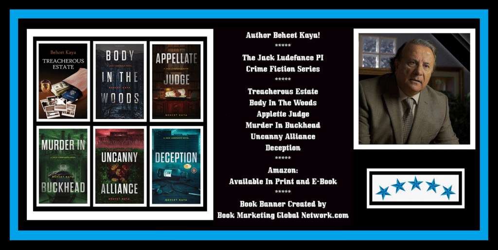 Book Banner For The Jack Ludefance PI Series by Behcet Kaya