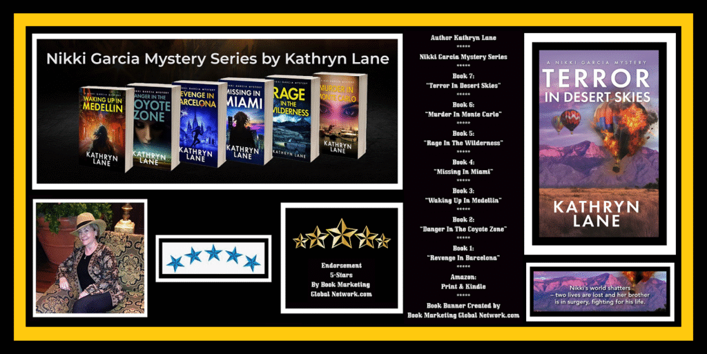 Banner For Nikki Garcia Mystery Series by Kathryn Lane