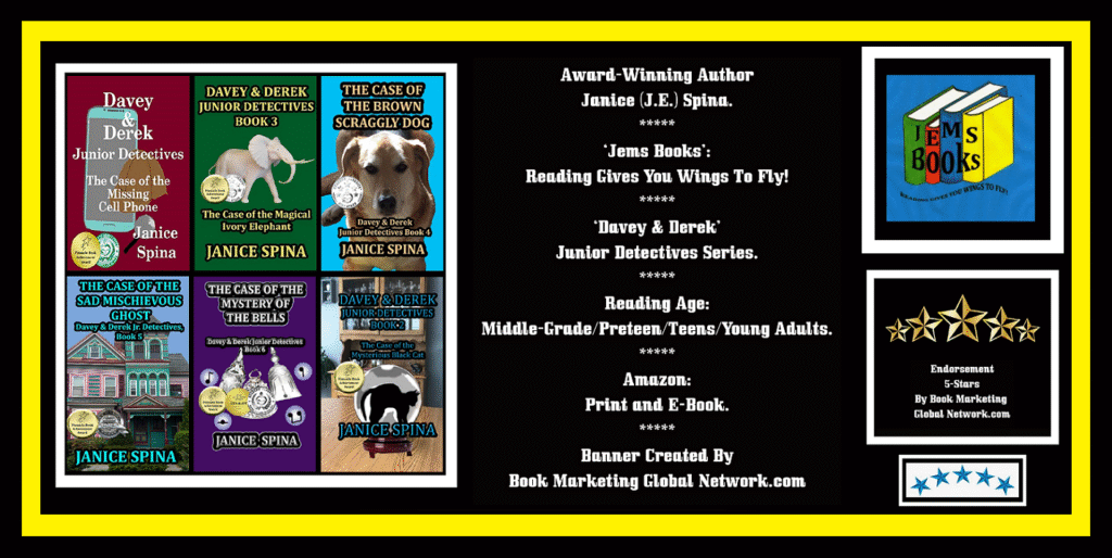 Book Banner For Davey & Derek Junior Detectives Series Janice Spina