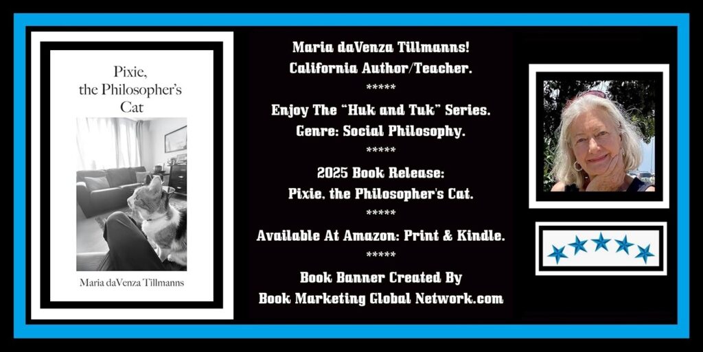 Book Banner For 'Pixie, the Philosopher's Cat' by Maria Tillmanns