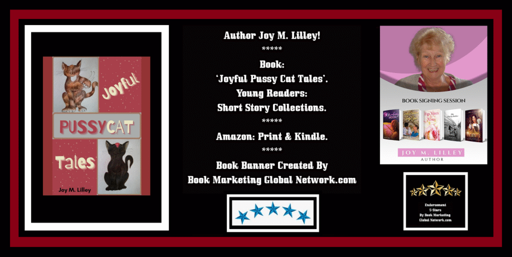 Book Banner For 'Joyful Pussy Cat Tales' by Joy M Lilley