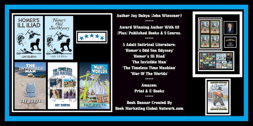 Book Banner For 5 'New Adult Satirical Literature Releases' by Jay Dubya (John Wiessner)