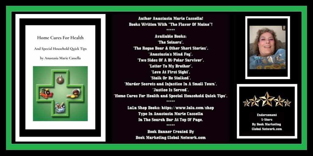 Book Banner For Home Cures For Health and Special Household Quick Tips by Anastasia Marie Cassella