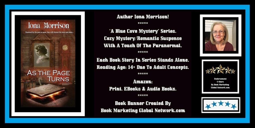 Book Banner For As The Page Turns by Iona Morrison