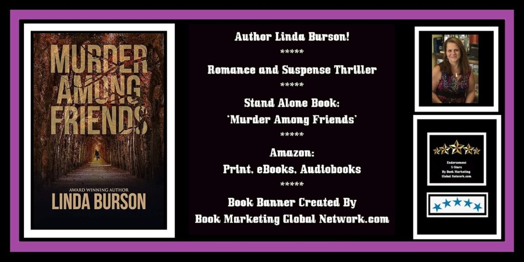 Book Banner For 'Murder Among Friends' by Linda Burson