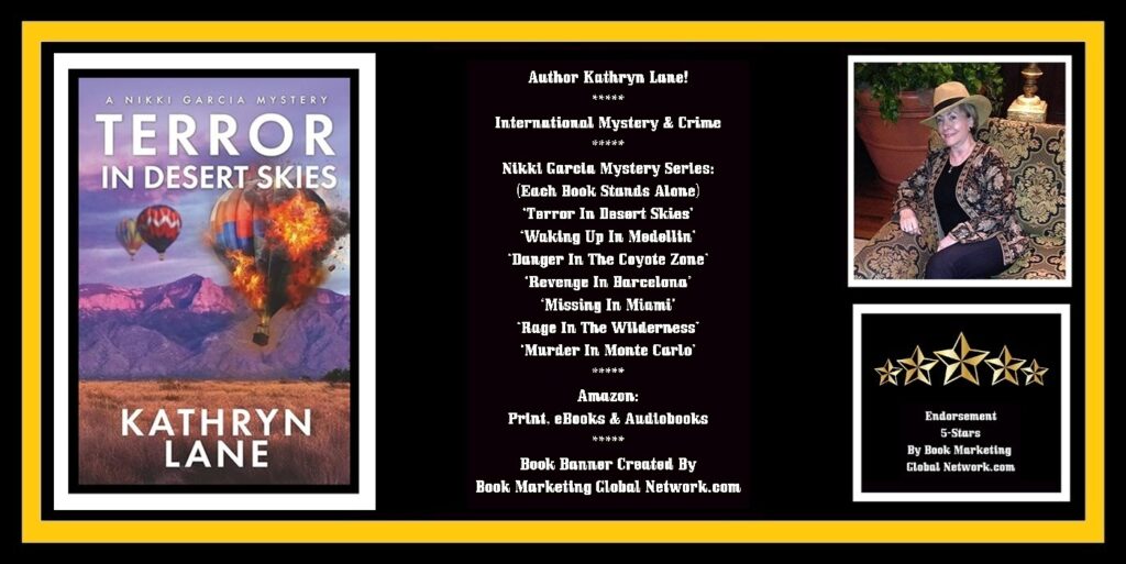 Book Banner For 'Terror In Desert Skies' by Kathryn Lane