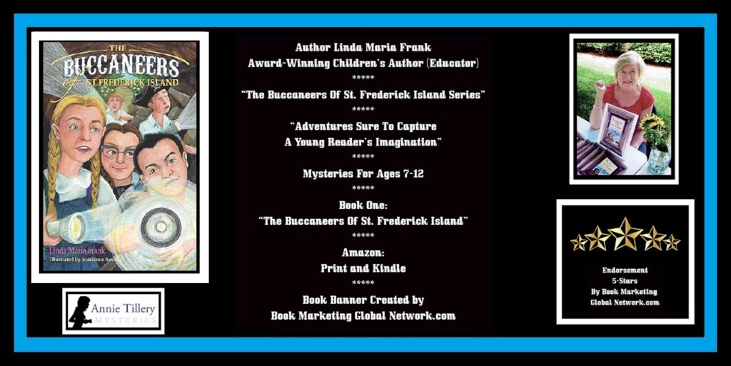 Book Banner For 'The Buccaneers Of St. Frederick Island' (Book One) by Linda Maria Frank