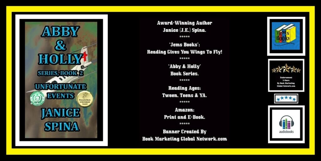 BOOK BANNER FOR 'ABBY HOLLY UNFORTUNATE EVENTS BY JANICE SPINA