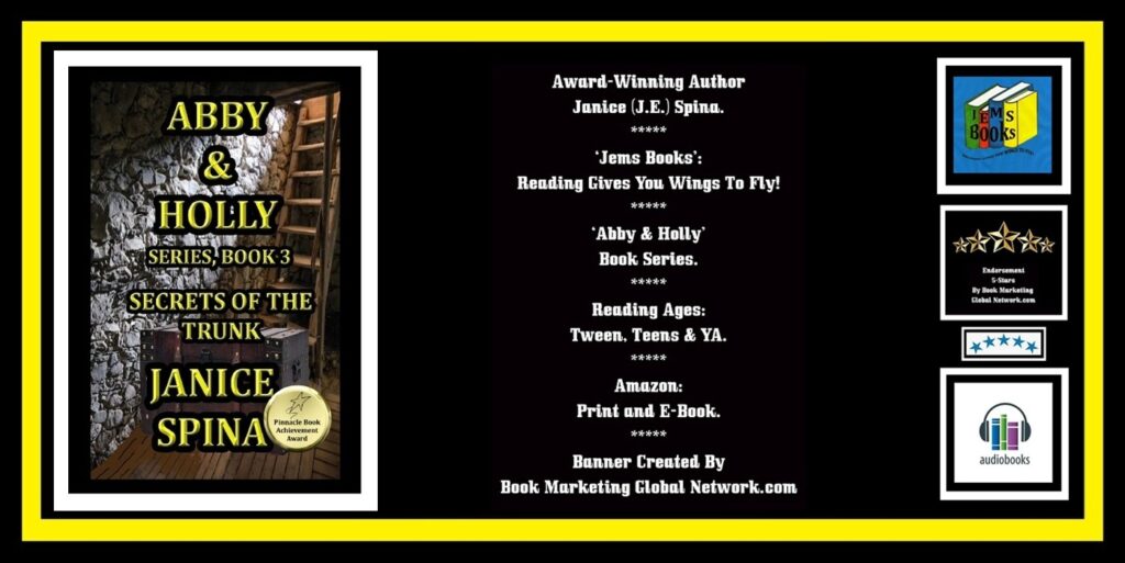 BOOK BANNER FOR 'ABBY HOLLY SECRETS OF THE TRUNK' BY JANICE SPINA