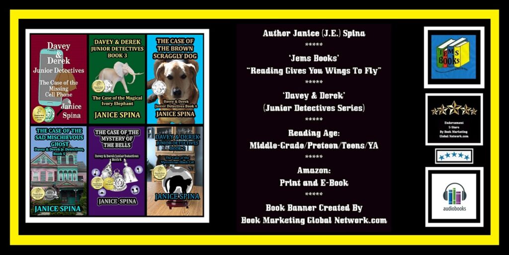 BOOK BANNER FOR-'DAVEY AND DEREK' SERIES BY JANICE SPINA