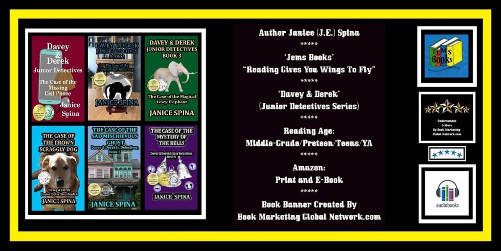 BOOK BANNER FOR 'DAVEY AND DEREK' SERIES BY JANICE (J.E.) SPINA