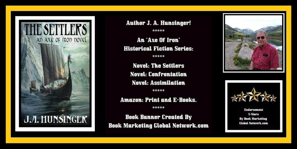BOOK BANNER FOR 'THE SETTLERS' BY J. A. HUNSINGER