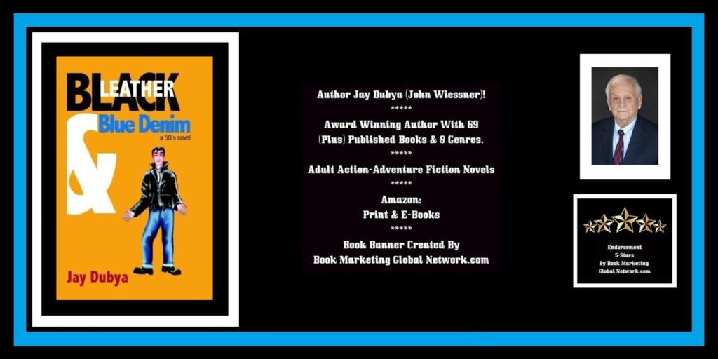 BOOK BANNER FOR BLACK LEATHER BLUE DENIUM BY JAY DUBYA