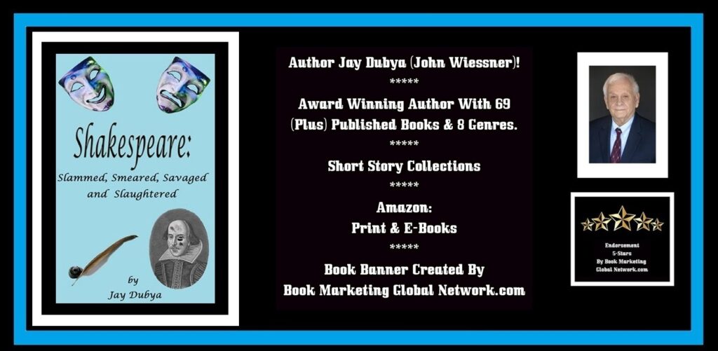 BOOK BANNER FOR SHAKESPEARE SLAMMED SMEARED SHORT STORIES BY JAY DUBYA