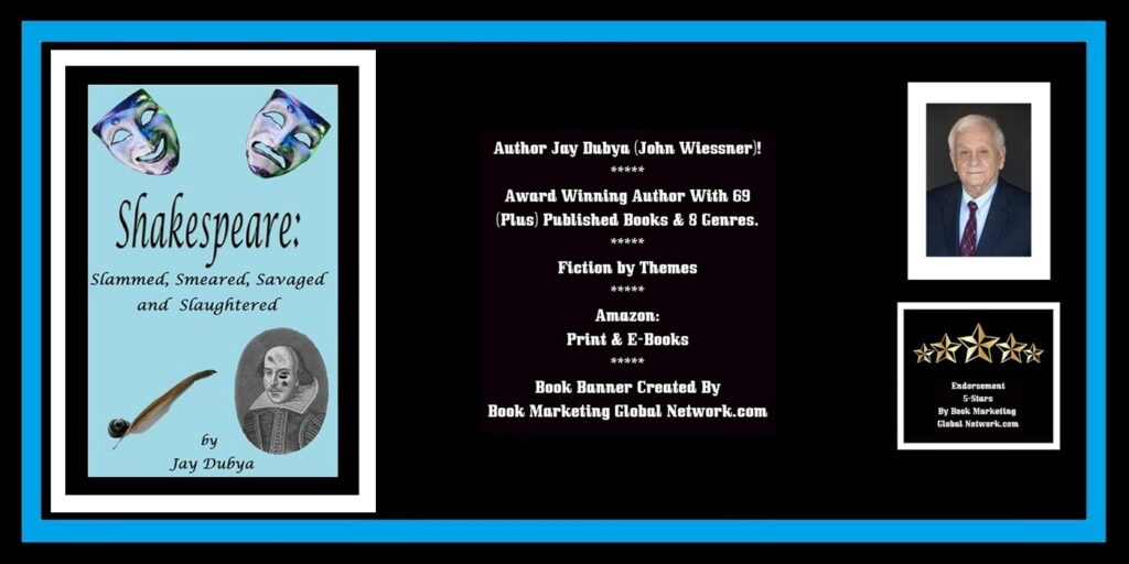 BOOK BANNER FOR SHAKESPEARE SLAMMED-SMEARED (THEMES) BY JAY DUBYA