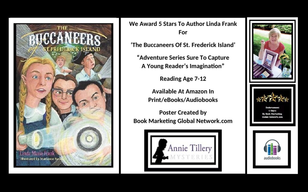 We Award 5 Stars To Author Linda Frank For ‘The Buccaneers Of St. Frederick Island'.